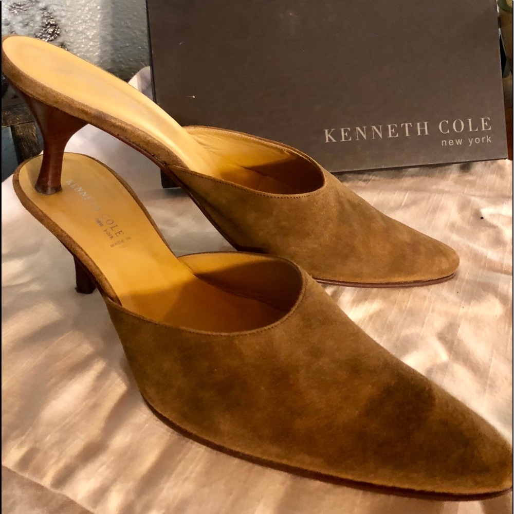 Kenneth Cole Brown Suede Mules - size 9 1/2